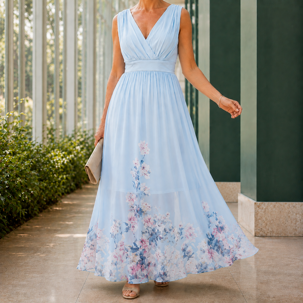 Fleur-Faye Floral Maxi Dress - Sleeveless Women's Dress