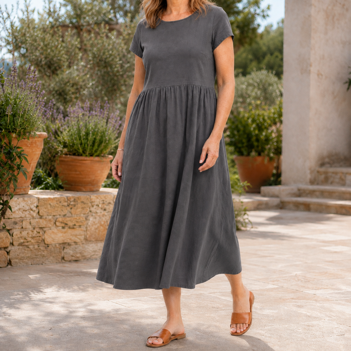 Ilaria Relaxed Midi Dress - Women's Midi Dress with Pockets