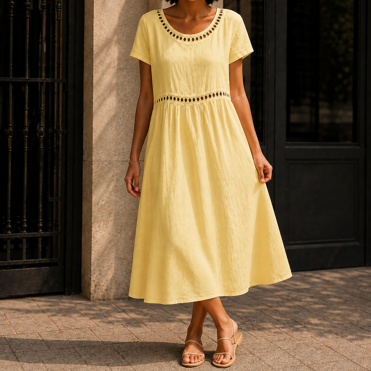 Valentina-Claire Empire Dress - Women's Midi Dress