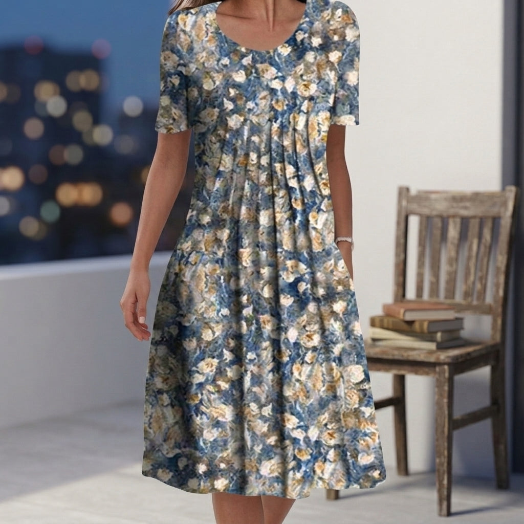 Celeste Gathered Dress - Women's Cotton Day Dress