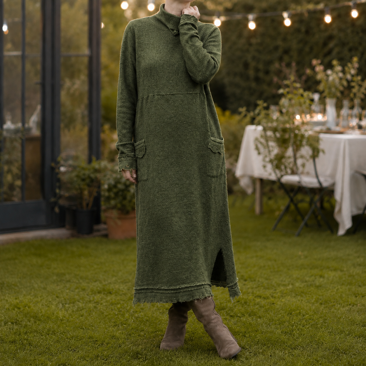 Lucille Relaxed Maxi Dress - Women's Long Sleeve Knit Dress