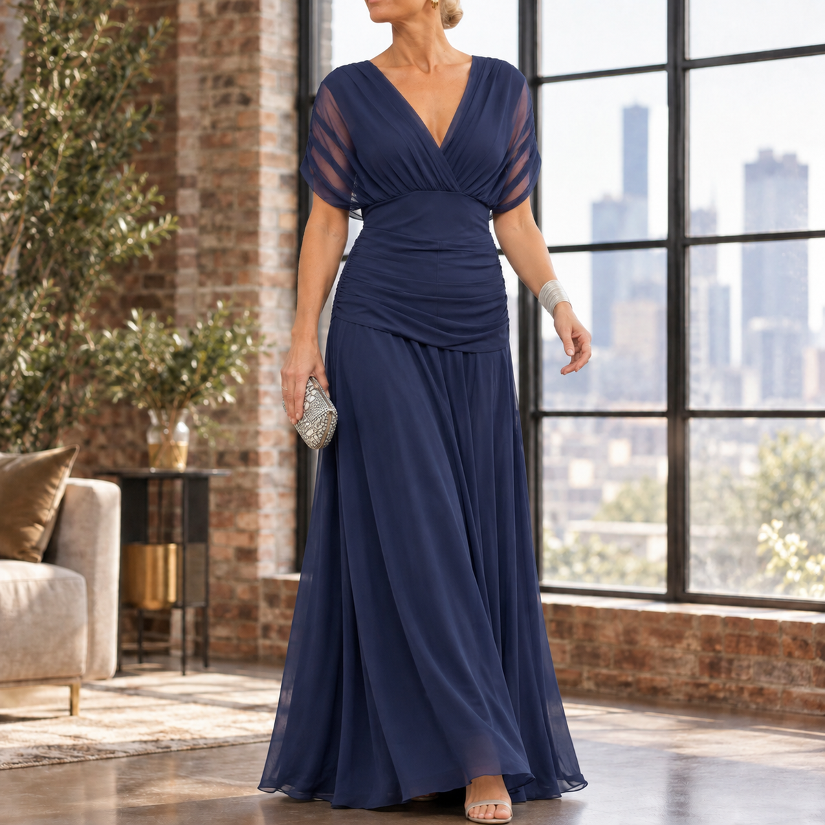 Colette-Louise Draped Maxi Dress - Women's Twist Dress