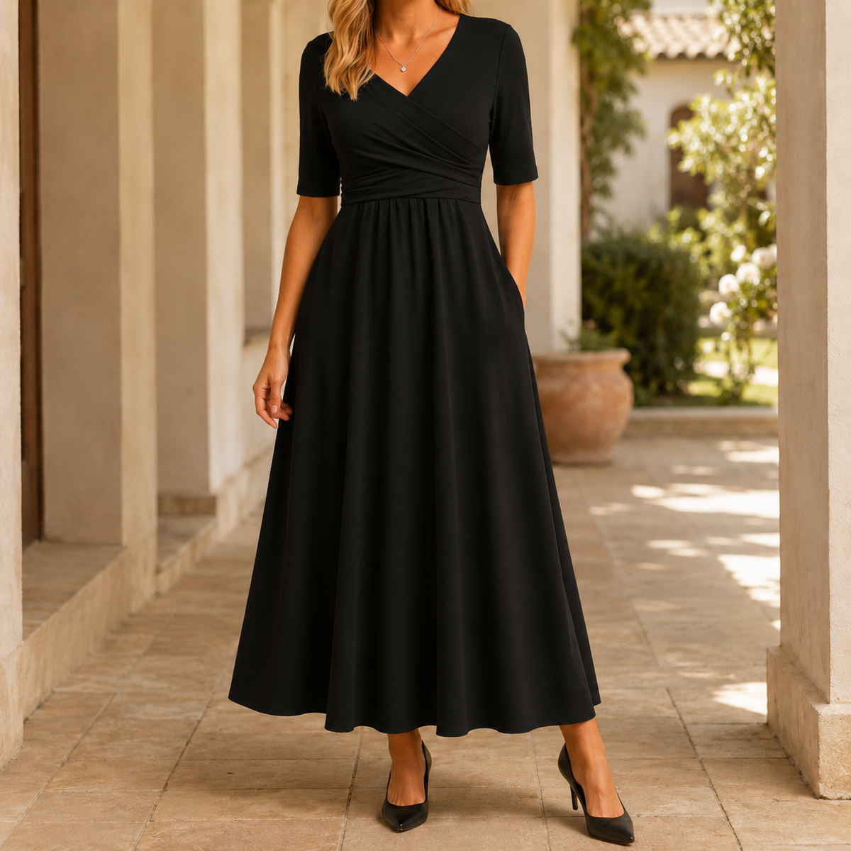 Penelope-Louise Crossover Dress - Women's Maxi Dress