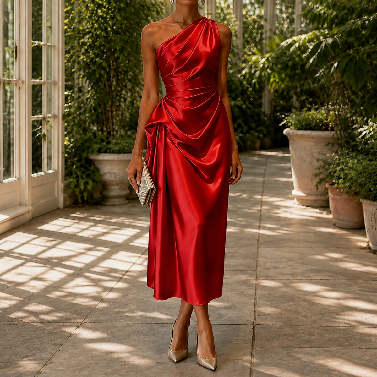 Leonie-Sage One Shoulder Dress - Women's Occasion Dress