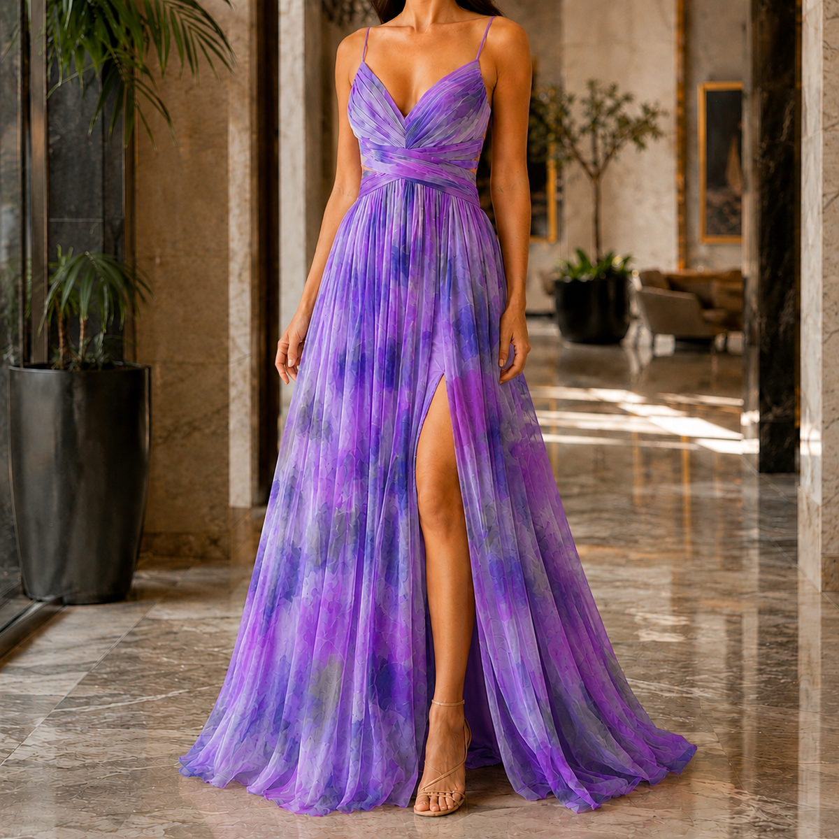 Mina Watercolour Maxi Dress - Women's Floral Wrap Dress
