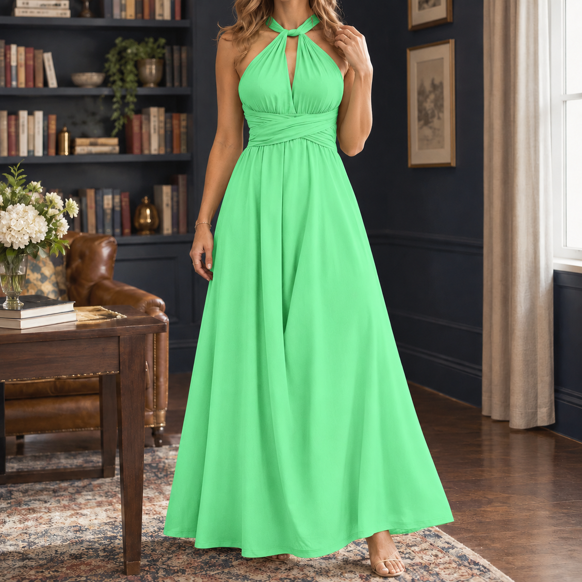 Emmeline-Jade Convertible Maxi Dress - Women's Multiway
