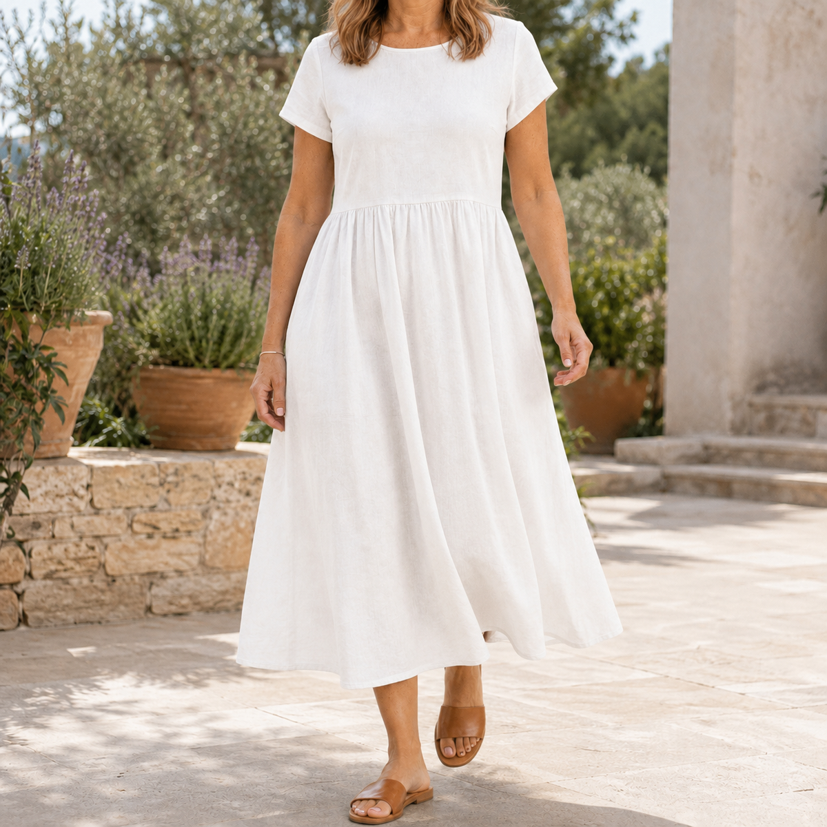 Ilaria Relaxed Midi Dress - Women's Midi Dress with Pockets