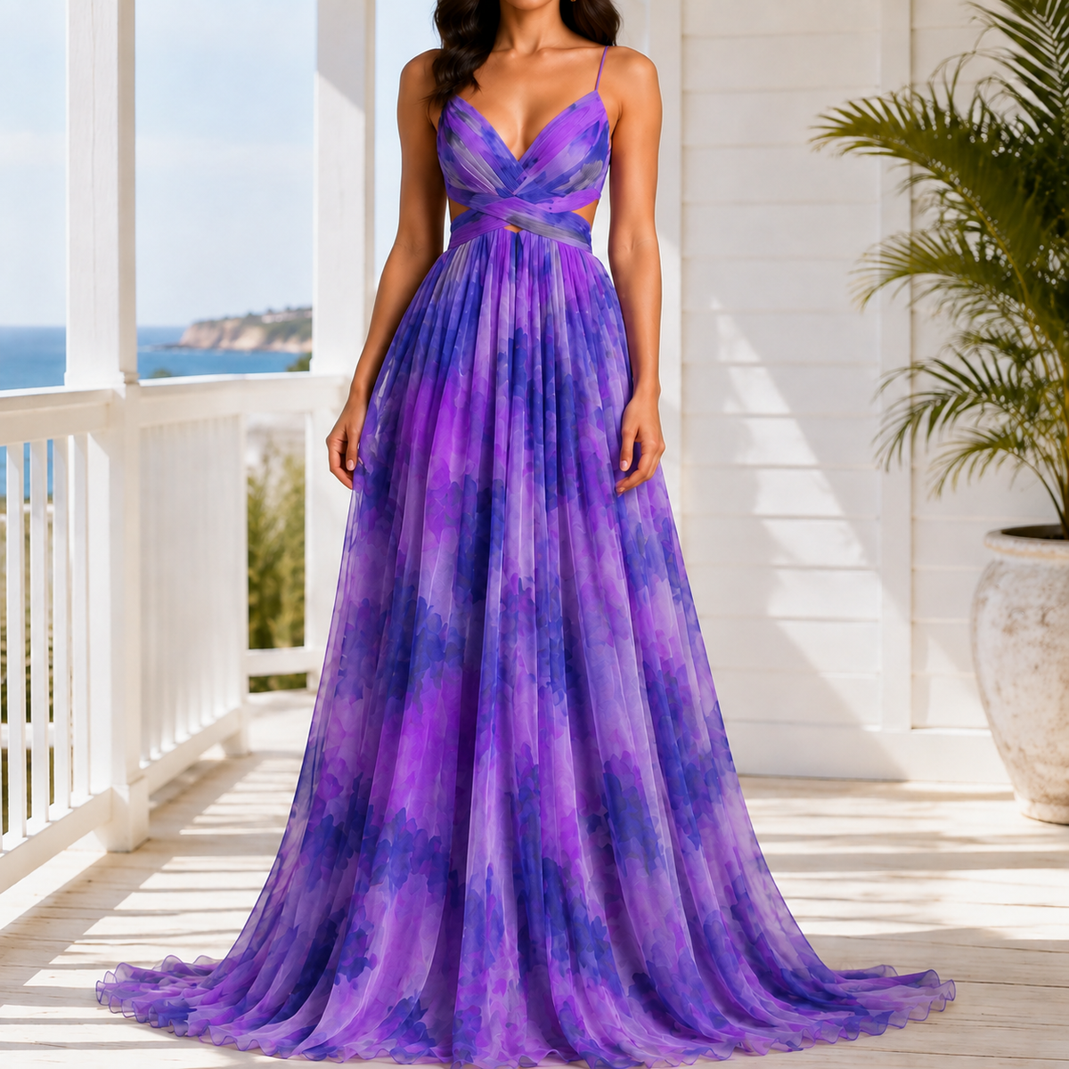 Bianca-Kate Floral Maxi Dress - Women's Tie Back Dress