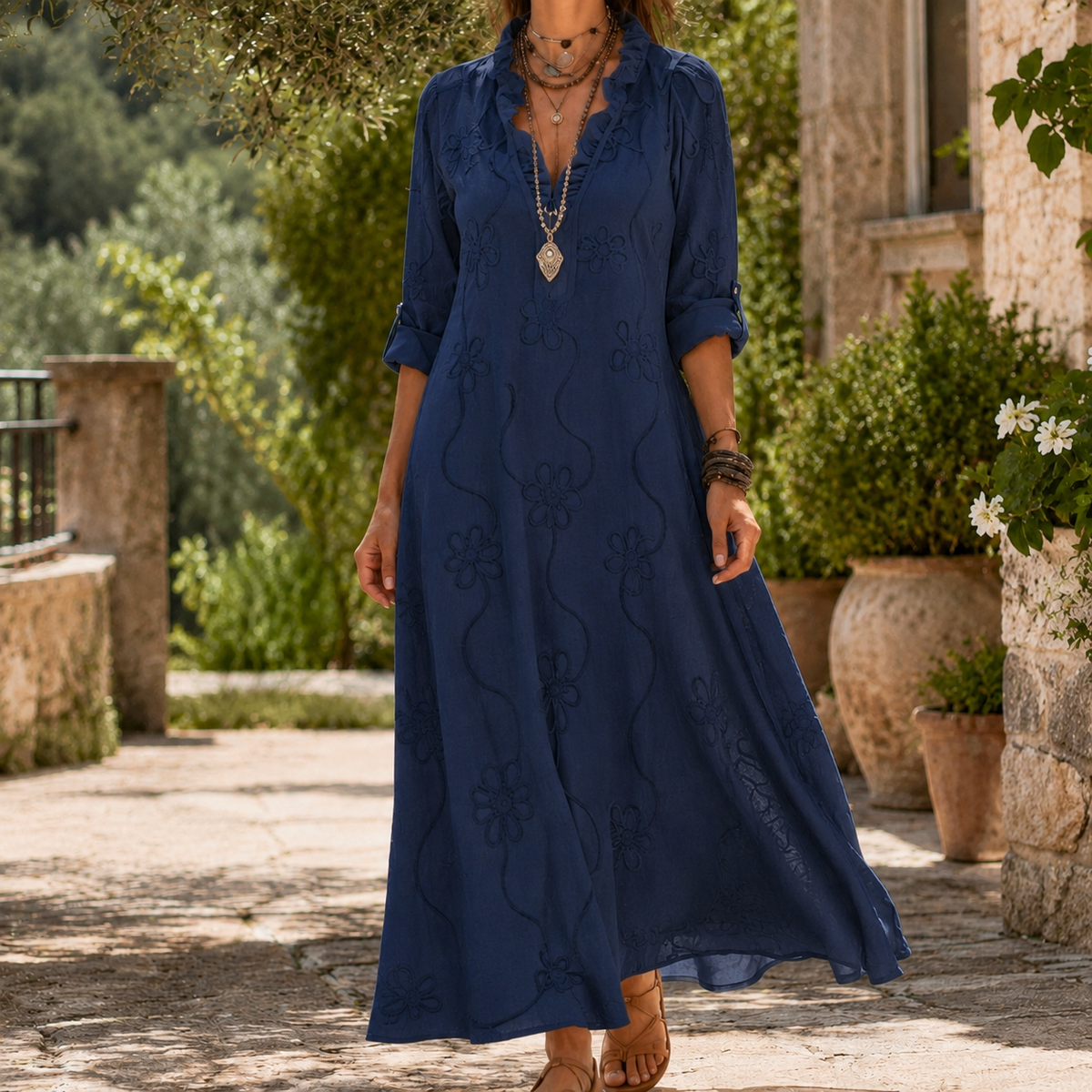Eloise-Kate Embroidered Maxi Dress - Women's A-Line Dress