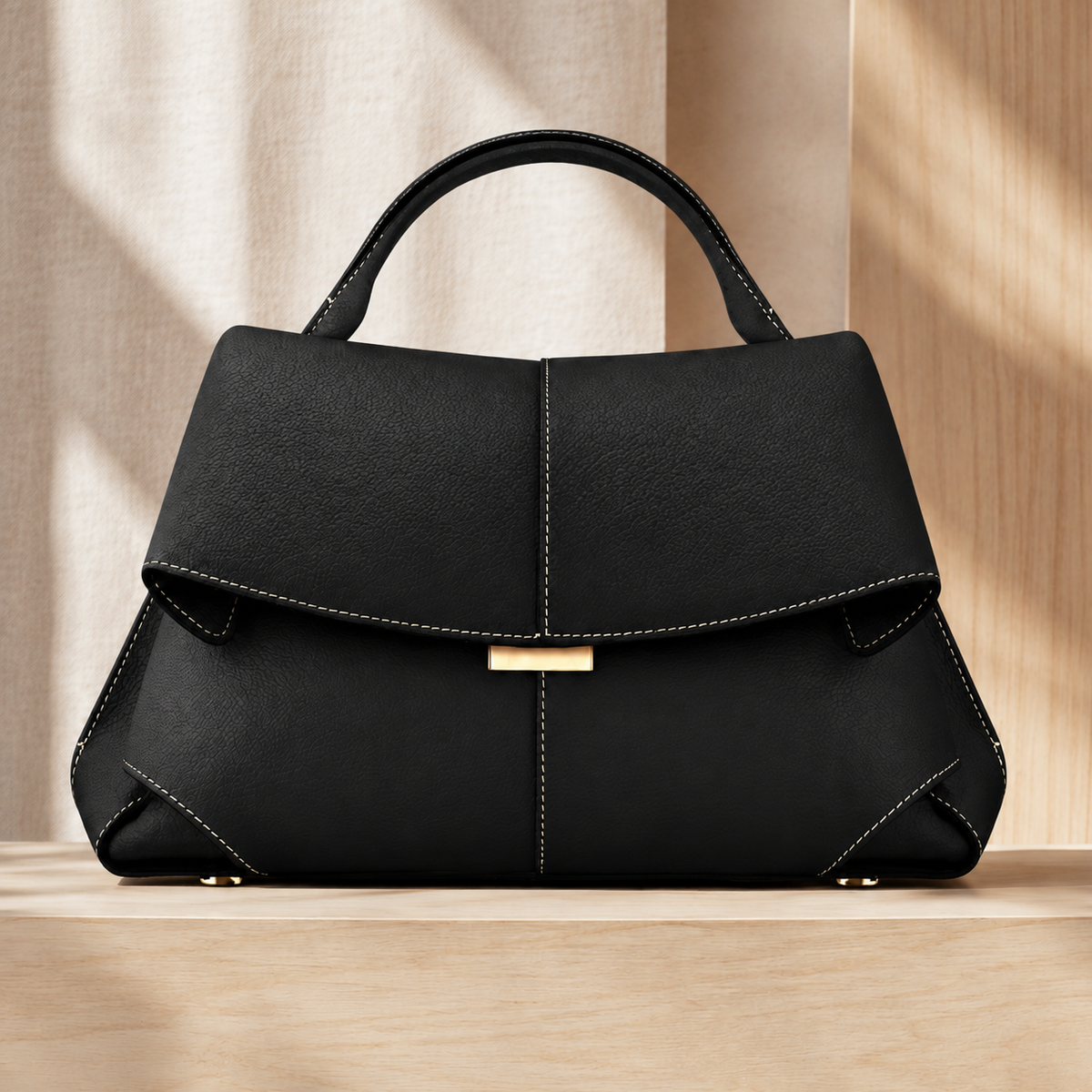 Matera Sculpted Handbag - Calf Leather Women's Top Handle