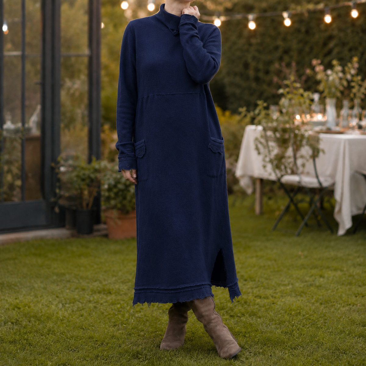 Lucille Relaxed Maxi Dress - Women's Long Sleeve Knit Dress