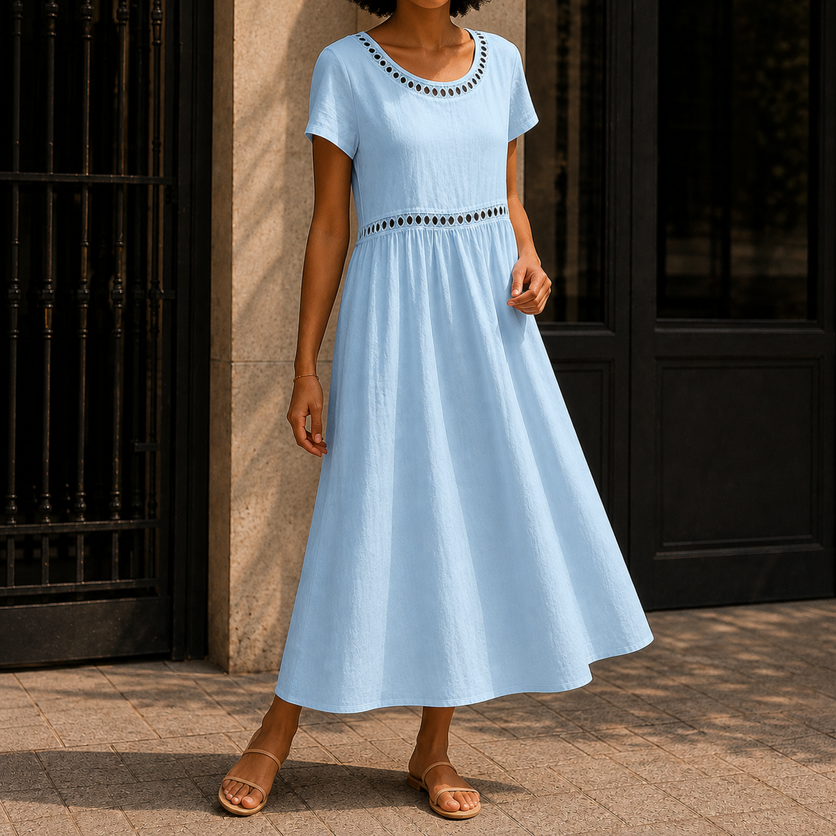 Valentina-Claire Empire Dress - Women's Midi Dress