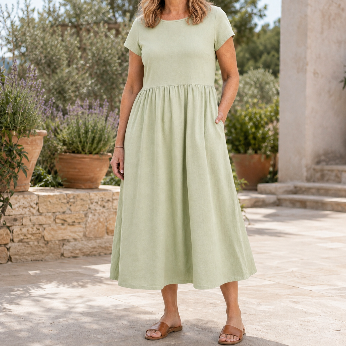 Ilaria Relaxed Midi Dress - Women's Midi Dress with Pockets