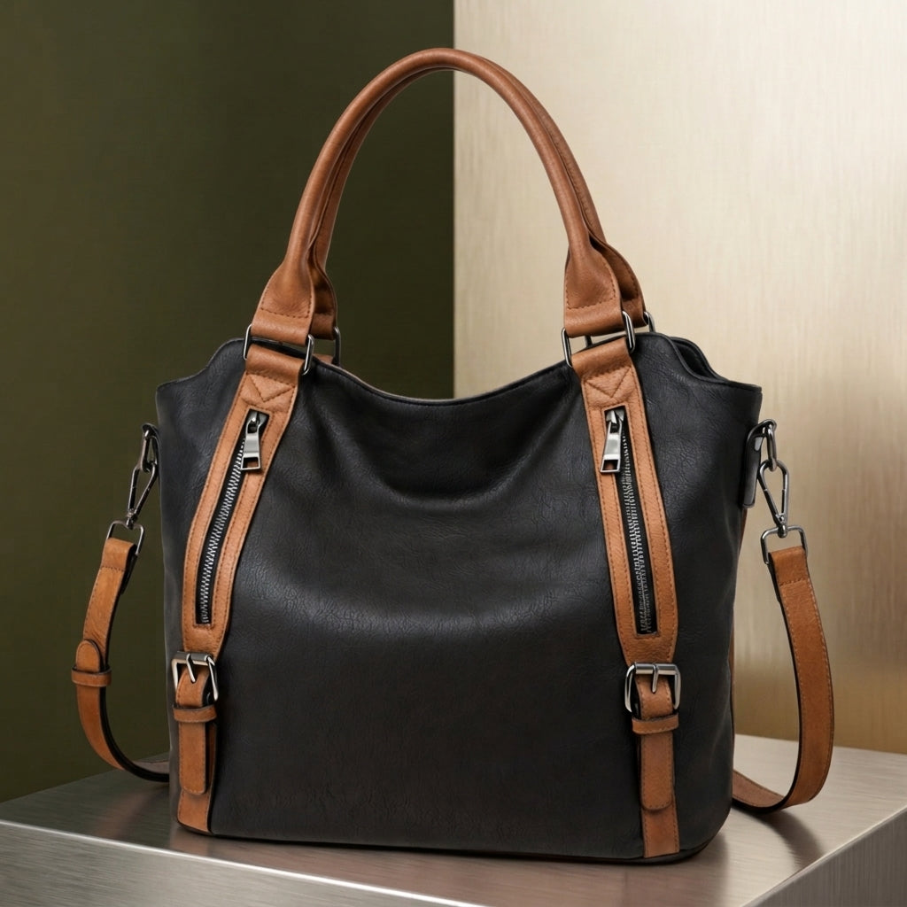Valencia Buckled Tote - Leather Look Women's Tote Bag
