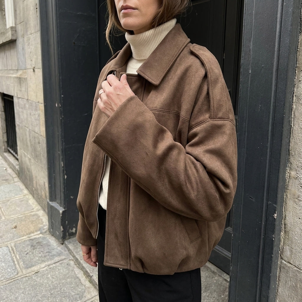 Renna Suede Bomber Jacket - Men's Cropped Bomber