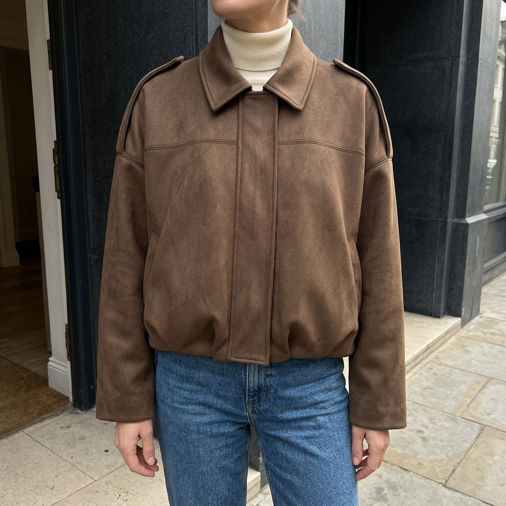 Renna Suede Bomber Jacket - Men's Cropped Bomber