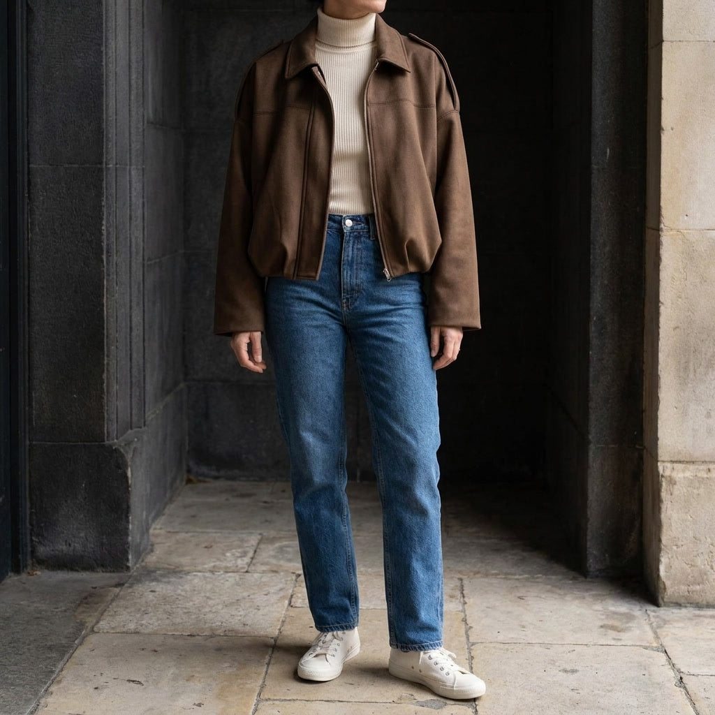 Renna Suede Bomber Jacket - Men's Cropped Bomber
