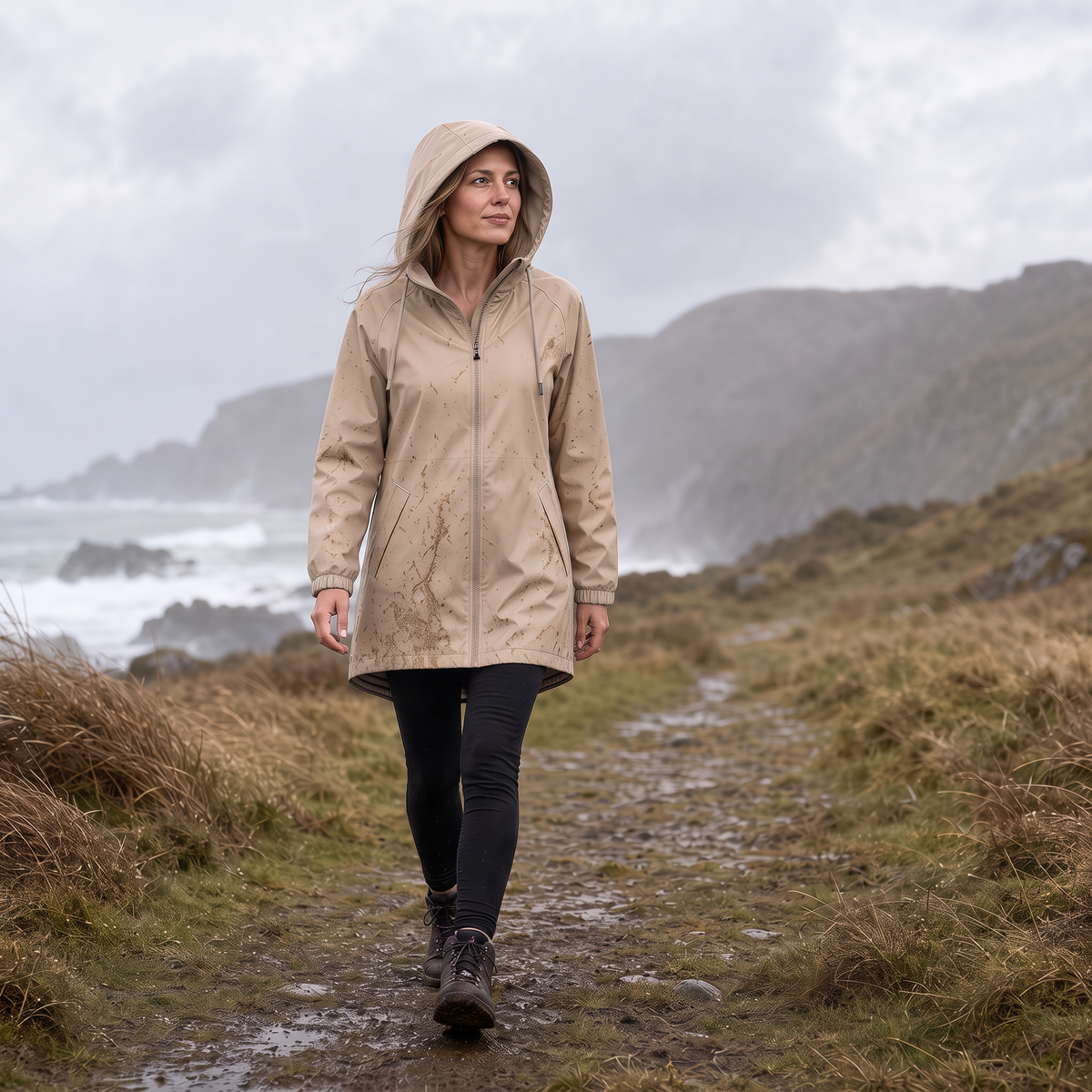 Rainfell Hooded Rain Jacket - Women's Packable Raincoat