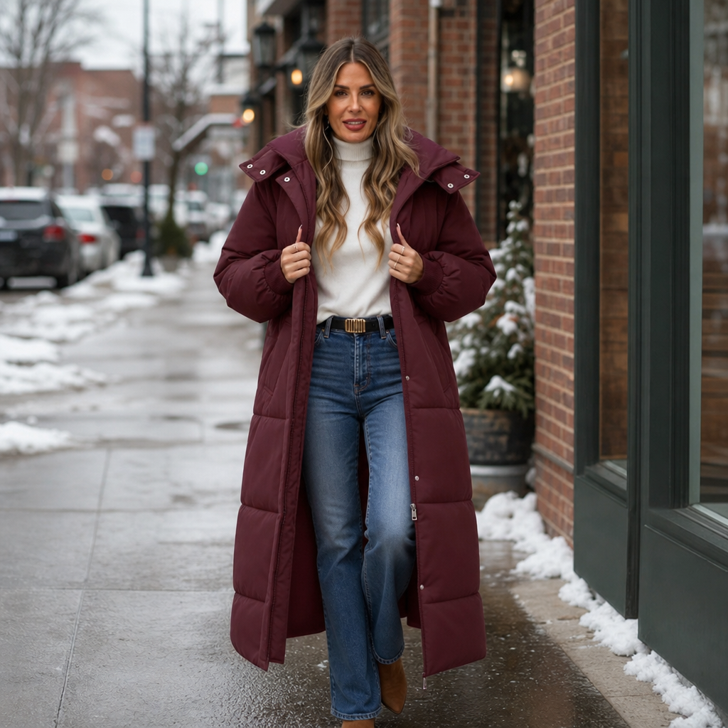 Wearbella Long Hooded Puffer Coat - Women's Winter Coat