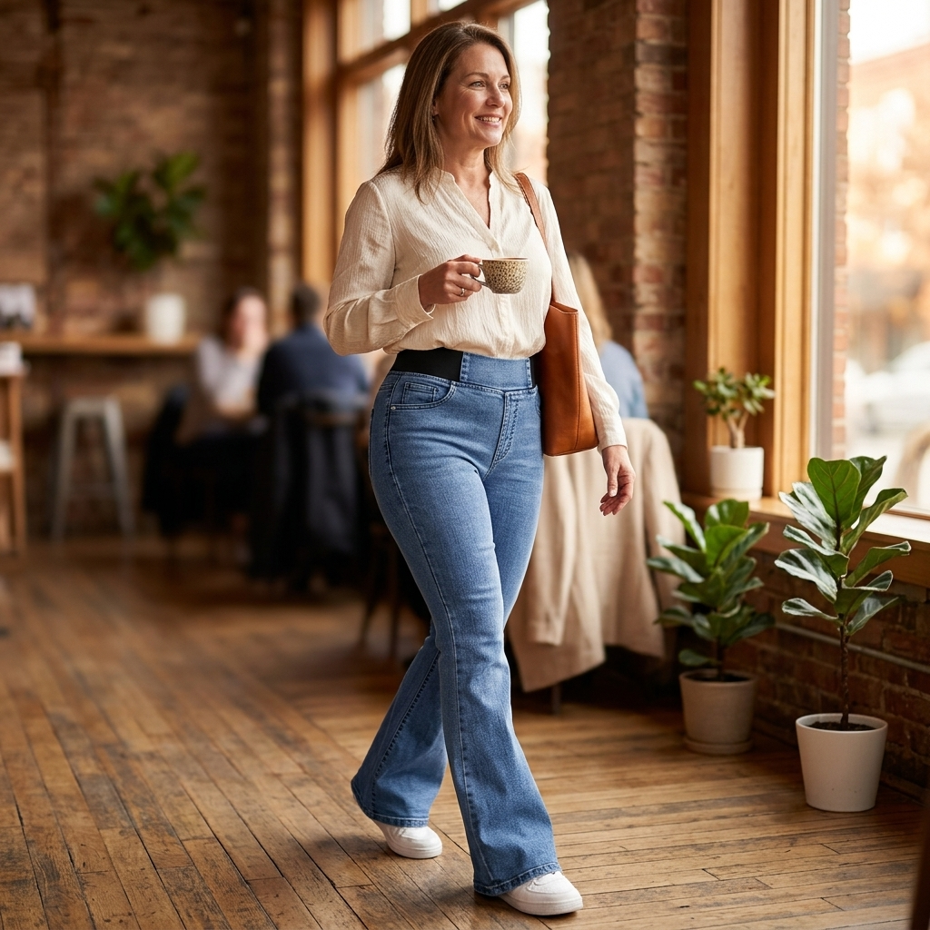 Curvela Flare Jeans - High Waist Stretch Women's Jeans