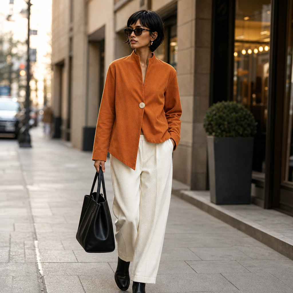 Overa Asymmetric Jacket - Women's Burnt Orange Jacket
