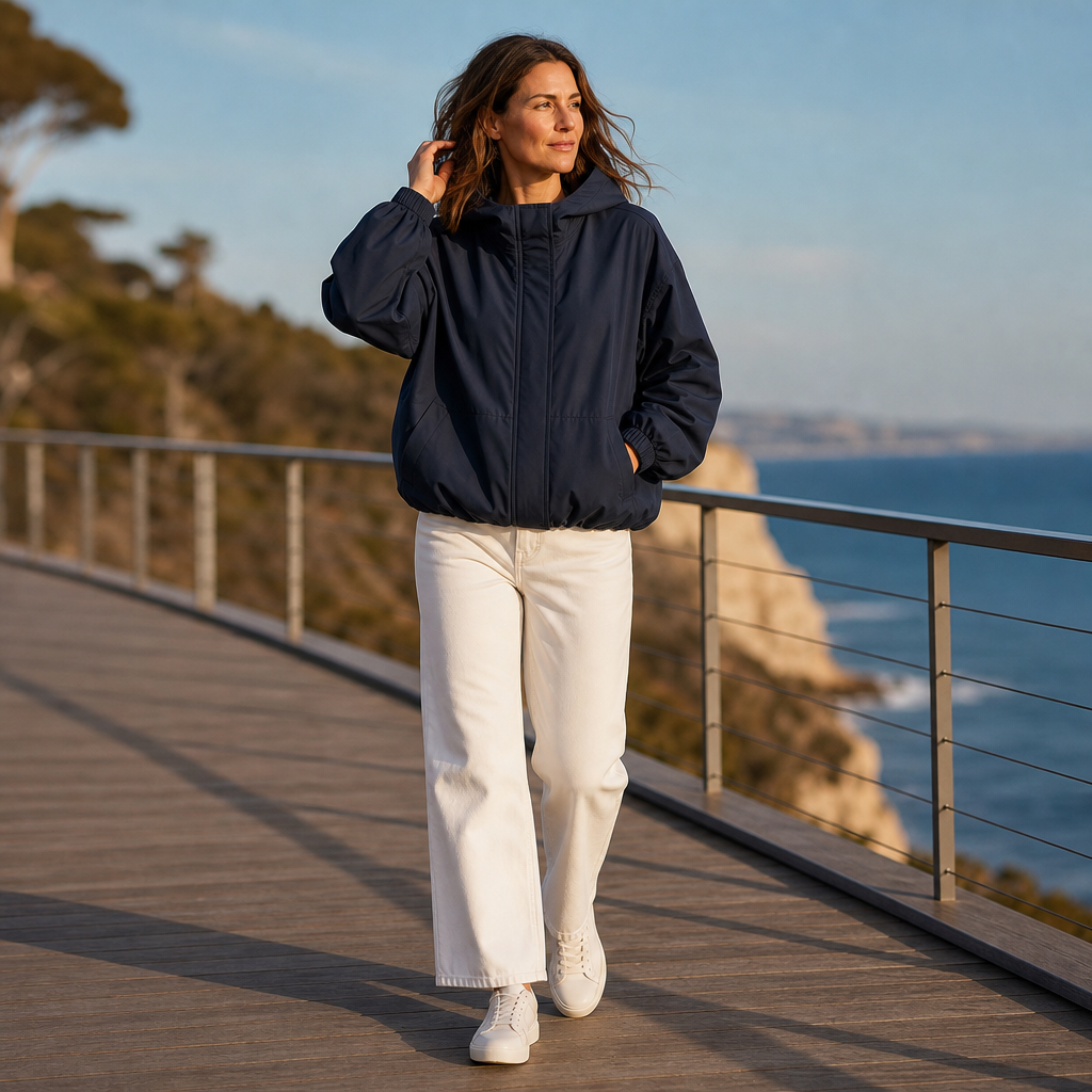 Veluna Balloon Hem Windbreaker - Women's Lightweight Jacket