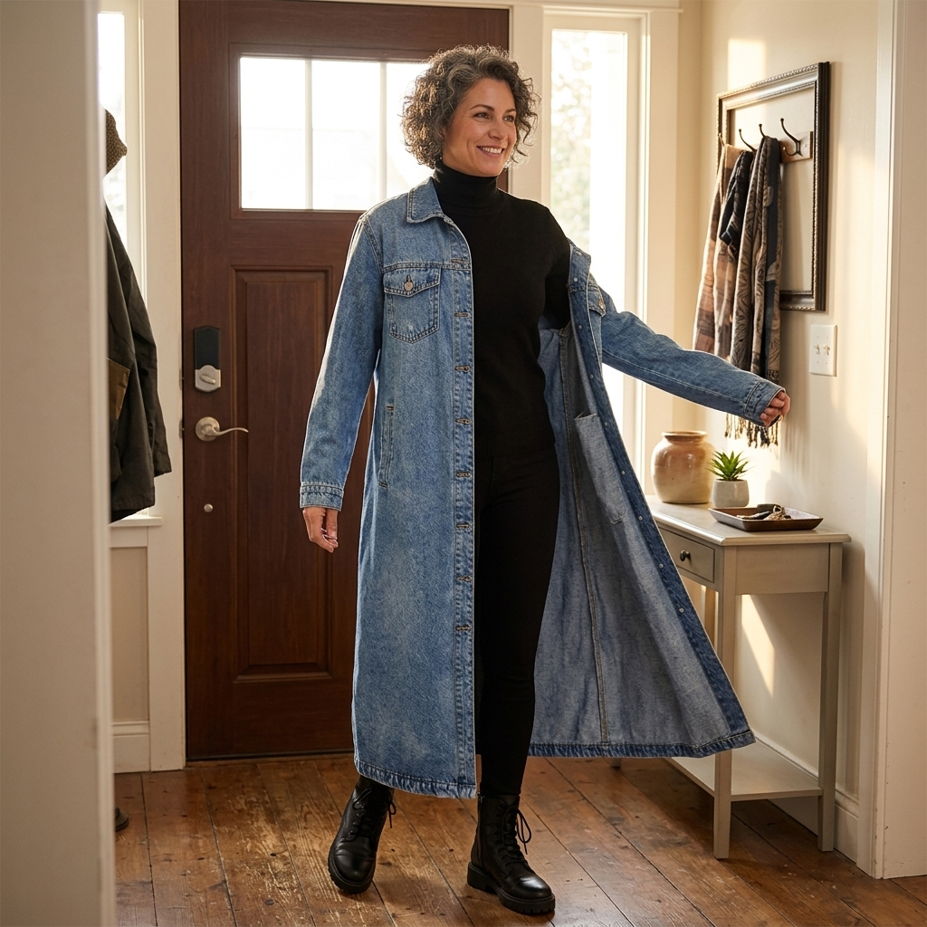 Denara Longline Denim Coat - Women's Oversized Denim Coat