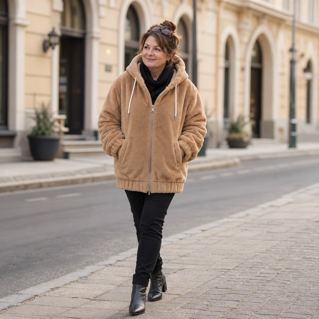 Cozyline Plush-Lined Gilet - Hooded Women's Pocket Vest