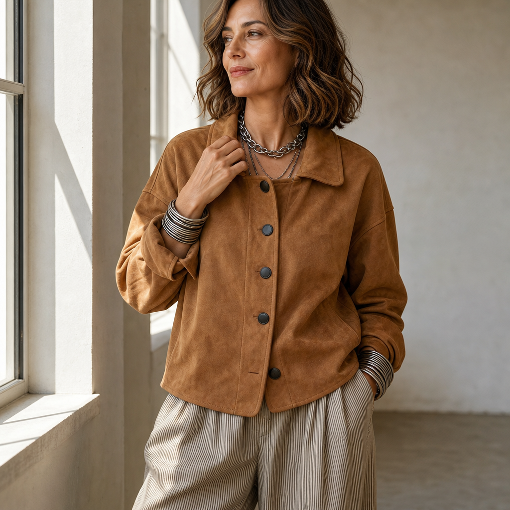 Suedelle Suede-Feel Jacket - Women's Button-Front Jacket