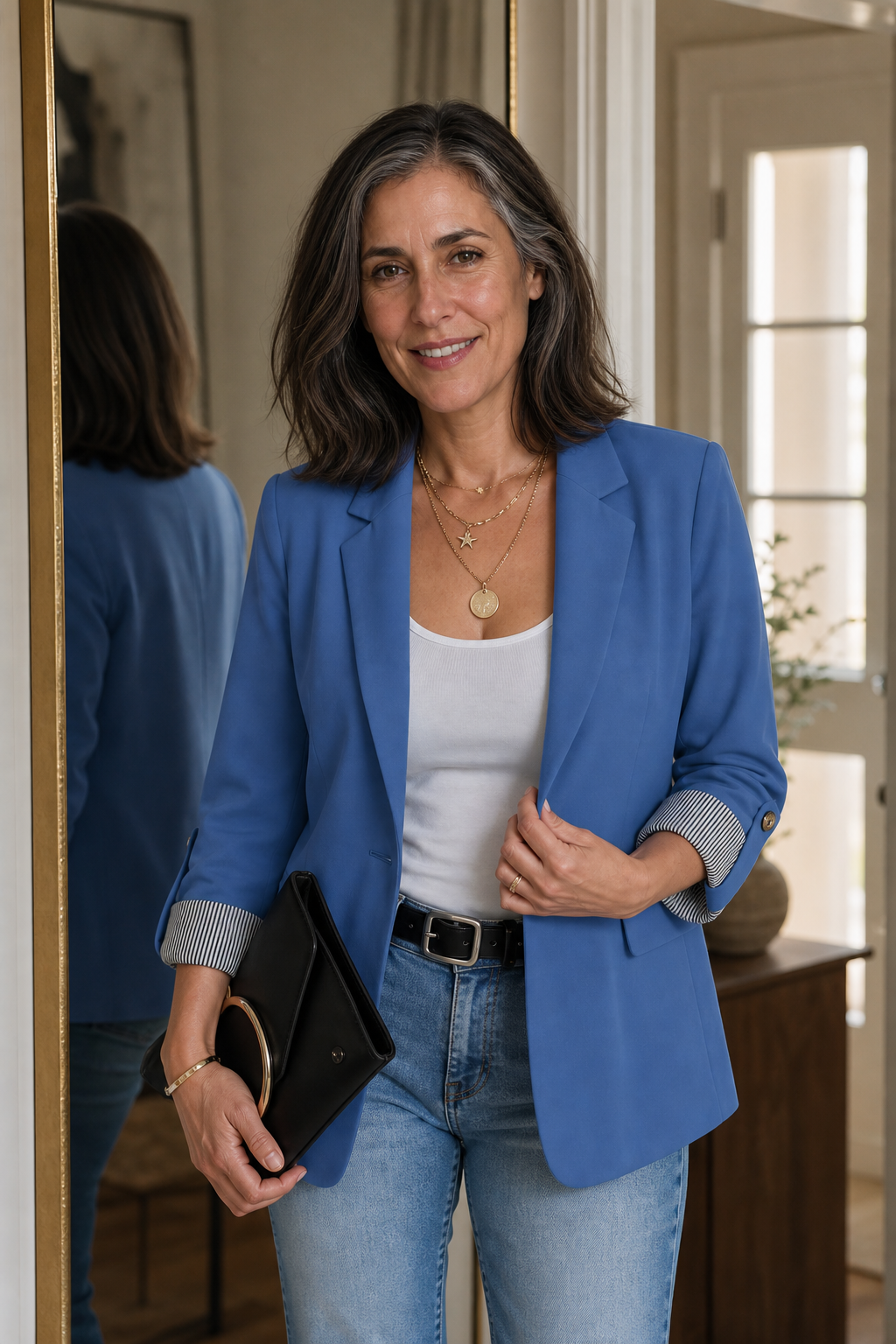 Cuffley Tailored Blazer - Women's Striped Cuff Long Blazer