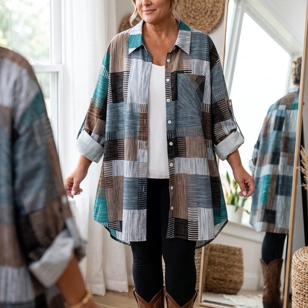 Plaidwell Patchwork Shirt - Plaid Women's Overshirt
