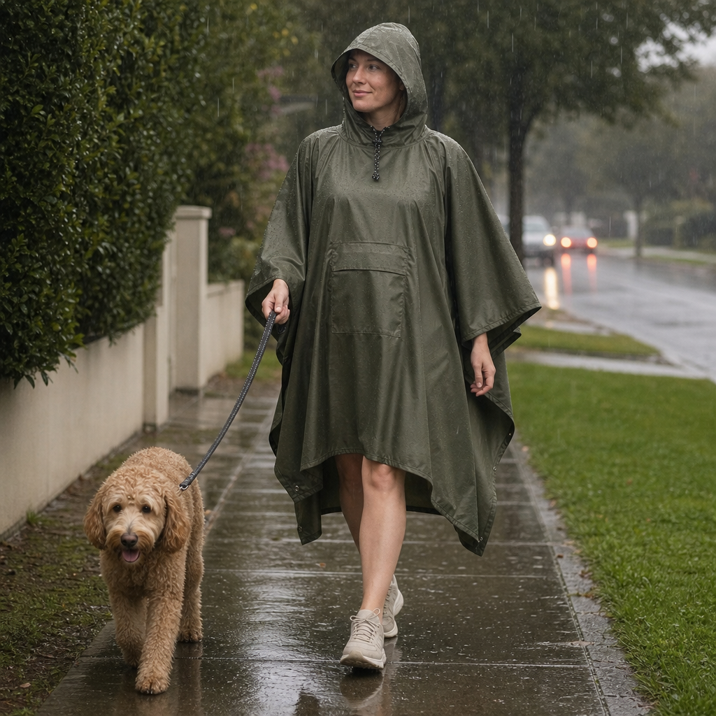 Zipdri Packable Rain Poncho - Women's Full-Zip Hooded