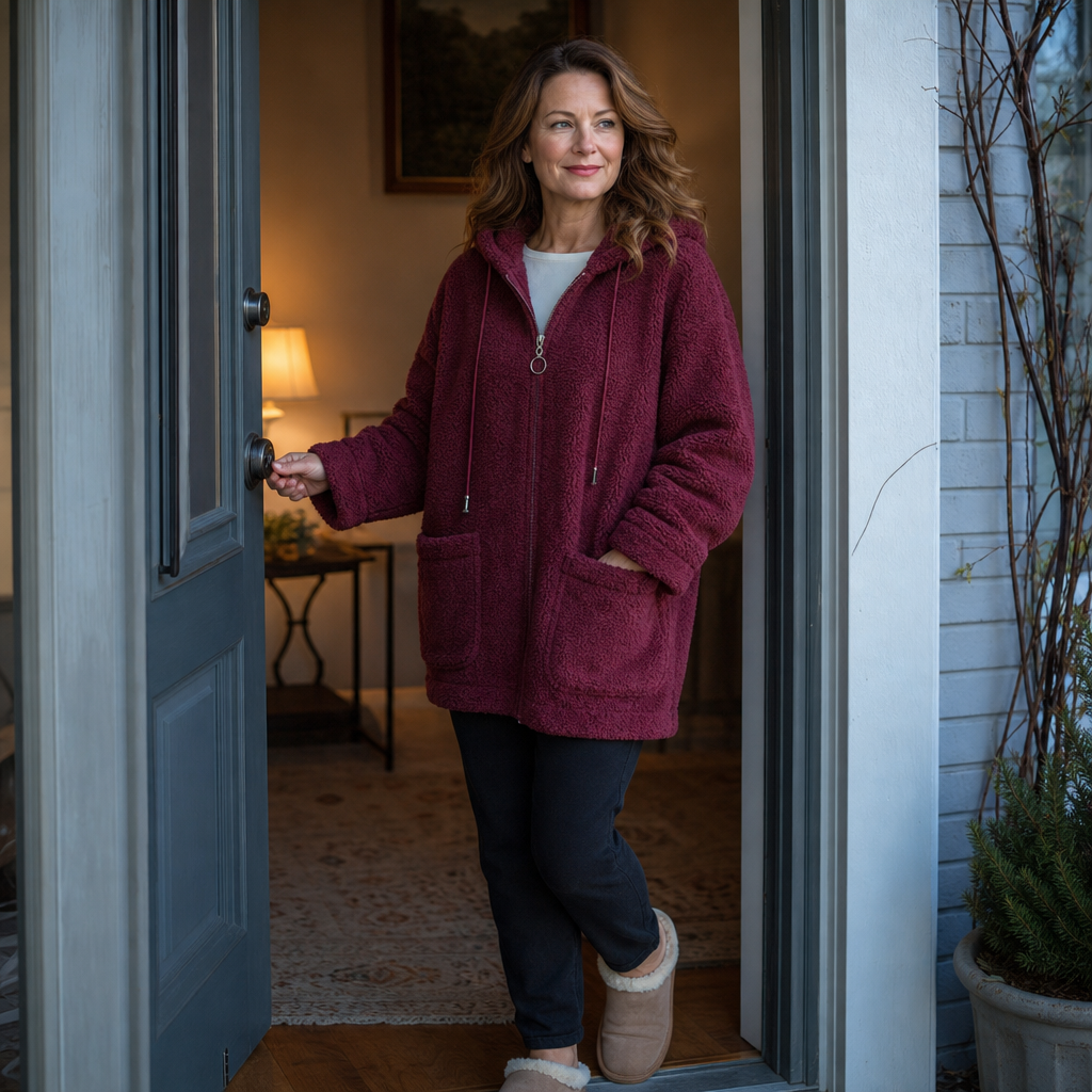 Cozamora Sherpa Fleece Zip-Up Hoodie - Women's Oversized