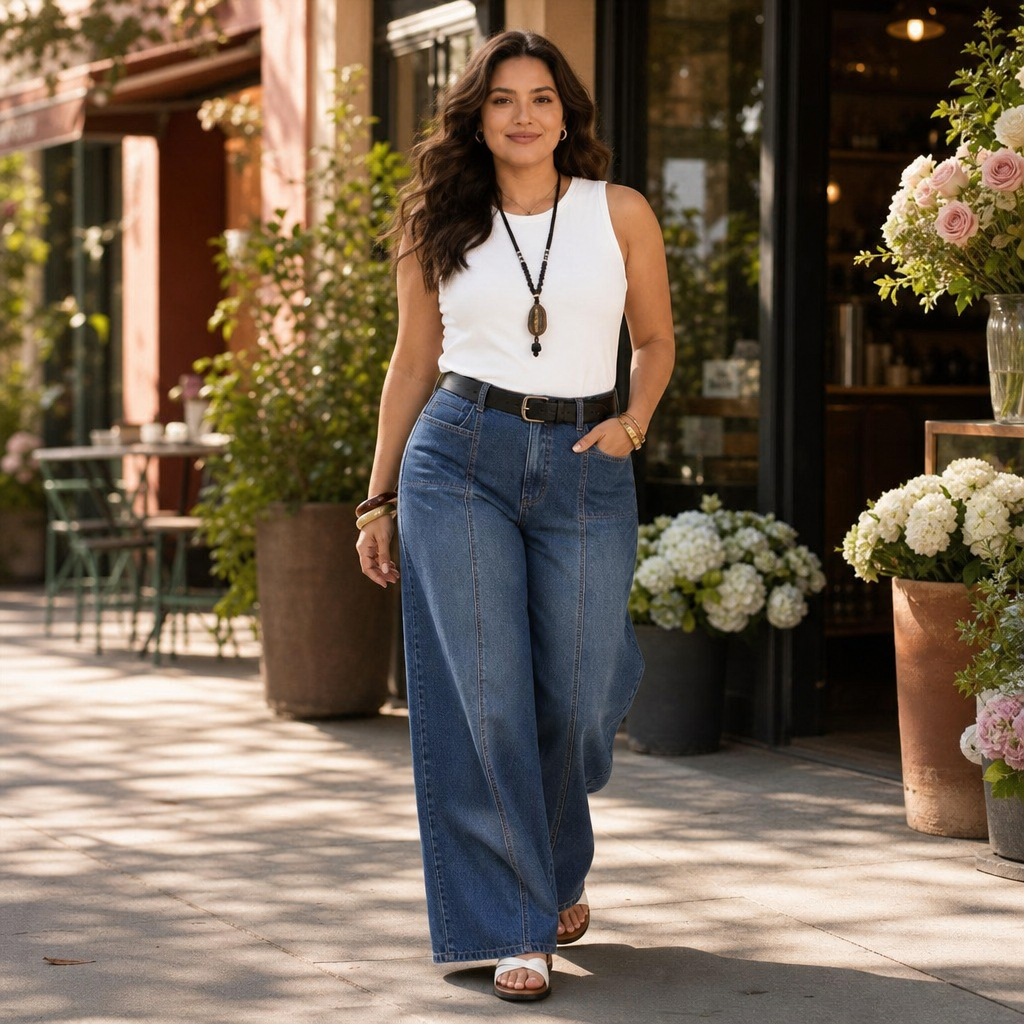 Wearbella Wide Leg Jeans - Button Fly Women's Jeans