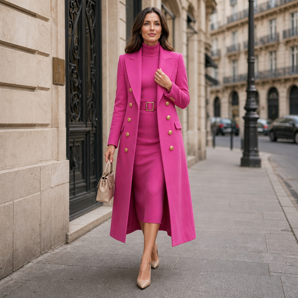 Wearbella Double-Breasted Coat - Wool-Look Women's Coat
