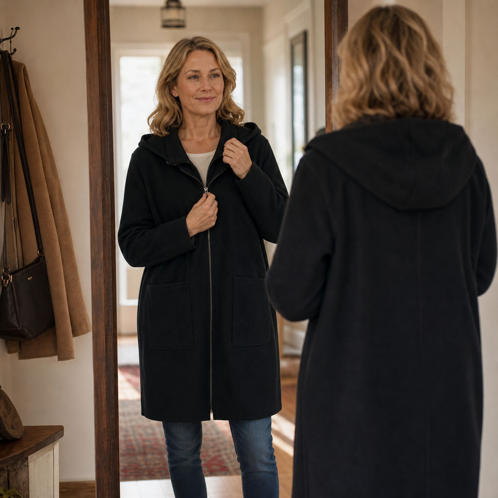 Wrenlora Hooded Mid-Length Coat - Women's Relaxed Coat