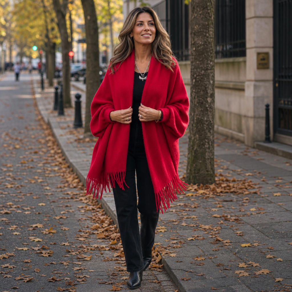 Mantelle Wool Coat - Women's Shawl Collar Open Front Coat