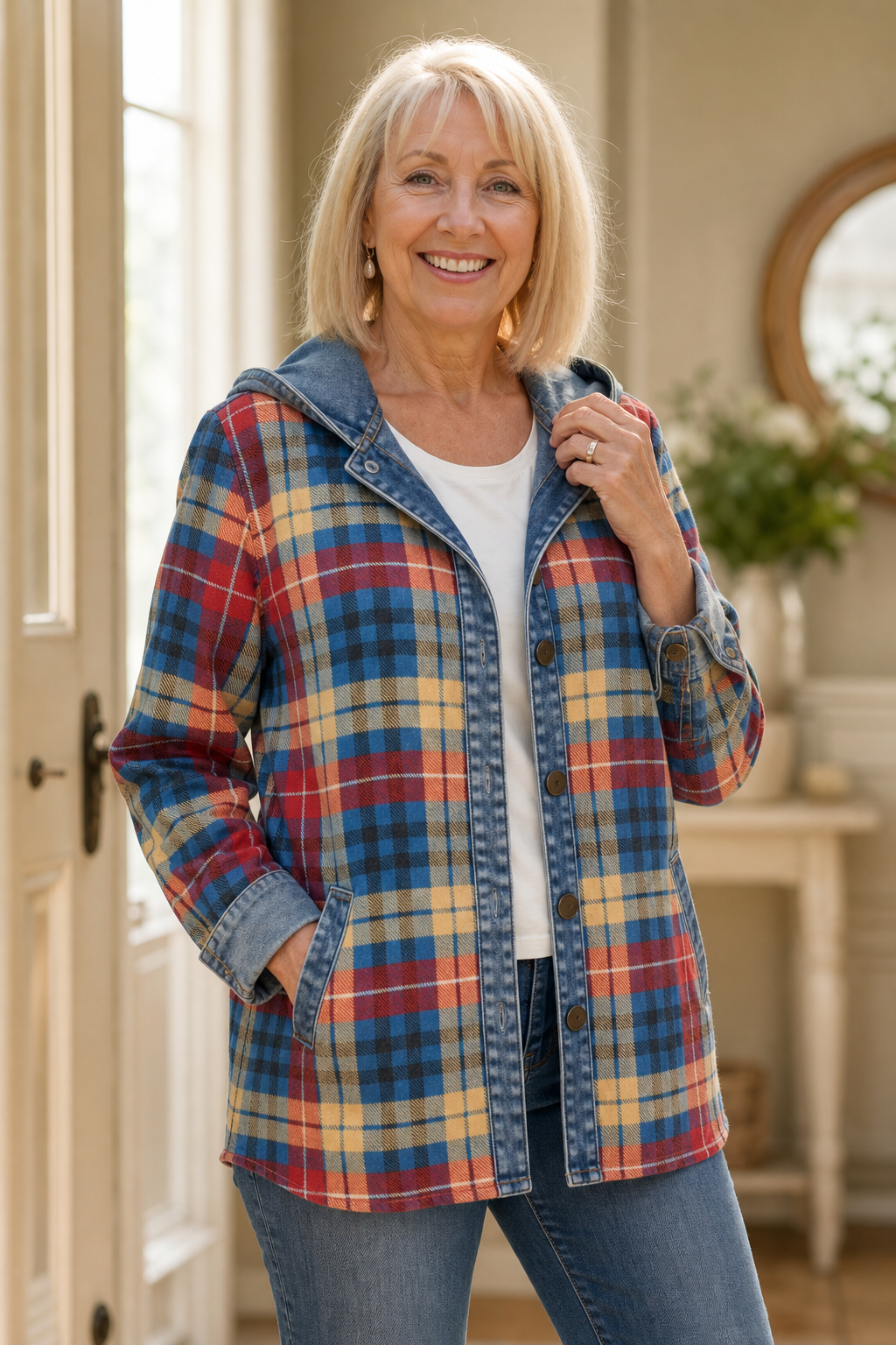 Havelyn Hooded Knit Cardigan - Women's Floral Rib Jacket