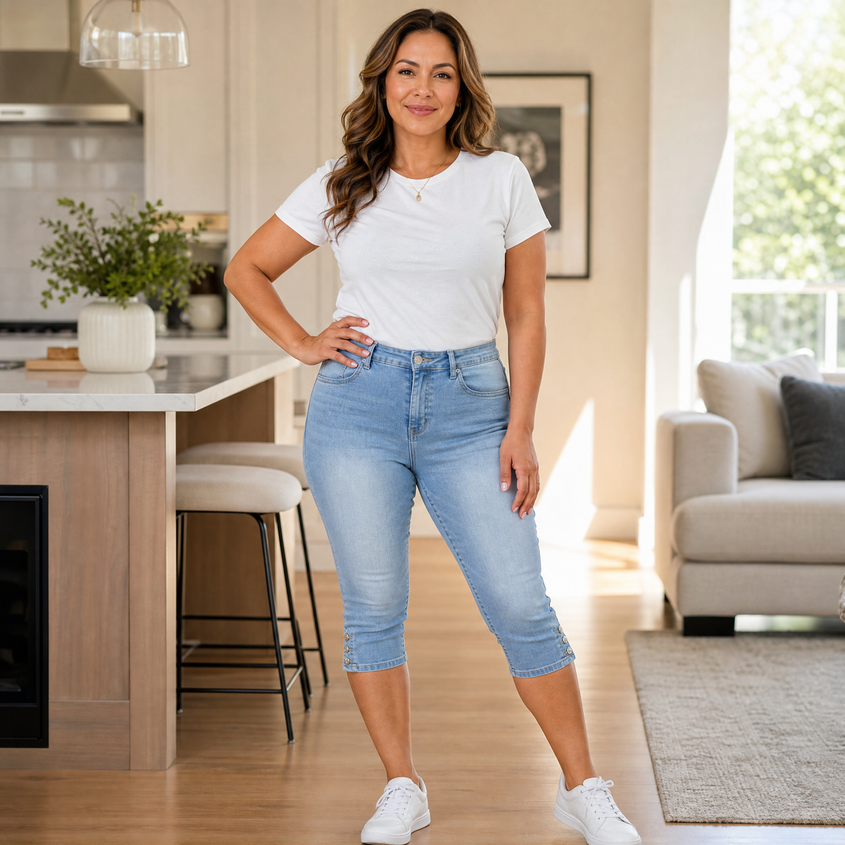 Velora Capri Jeans - High Waist Women's Cropped Jeans
