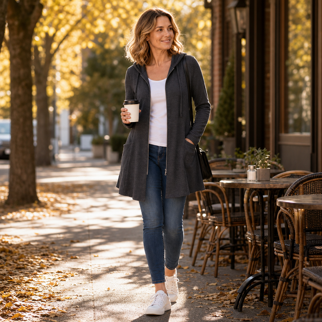 Wrapella Hooded Longline Zip Jacket - Women's Fleece Jacket