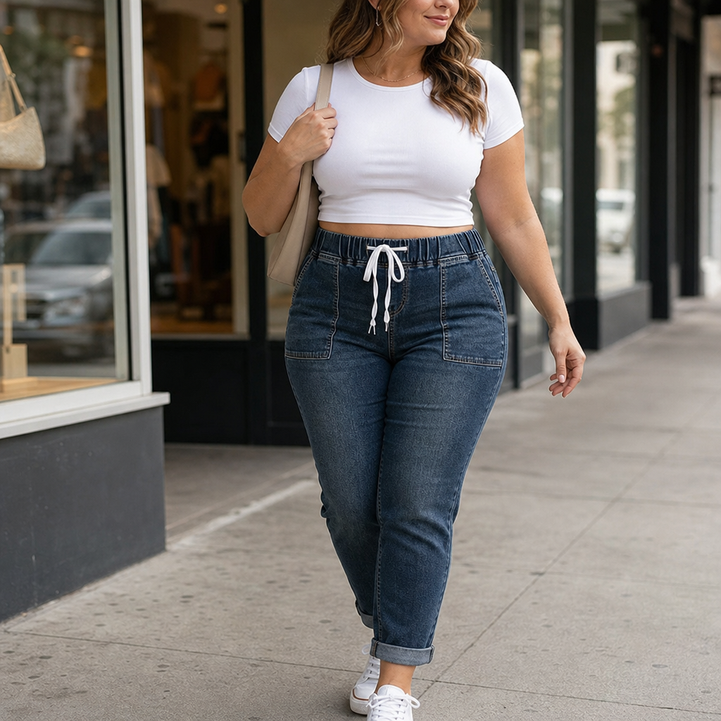 Wearbella Drawstring Jeans - Tapered Stretch Women's Jeans
