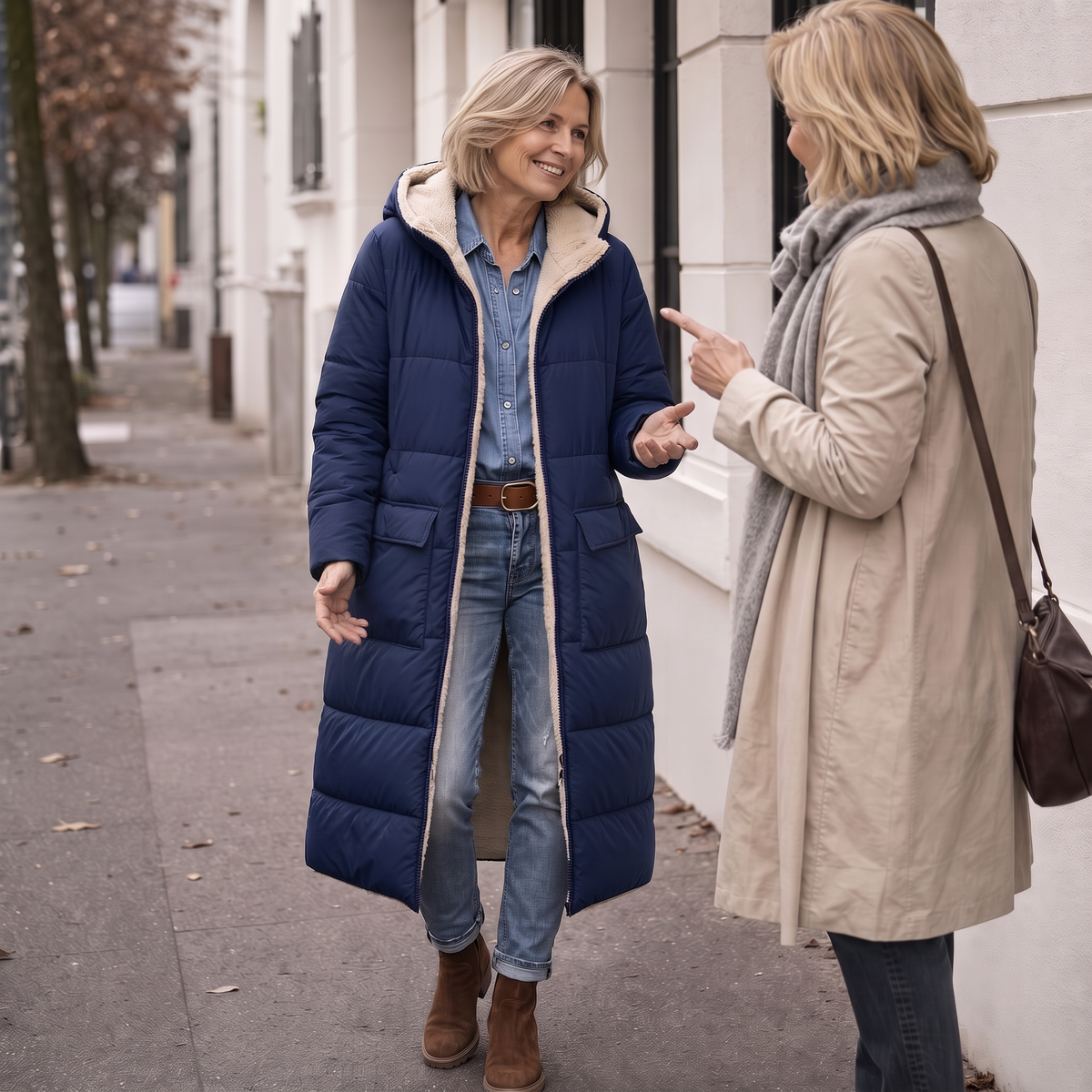 Veluna Reversible Quilted Coat - Sherpa-Look Women's Coat