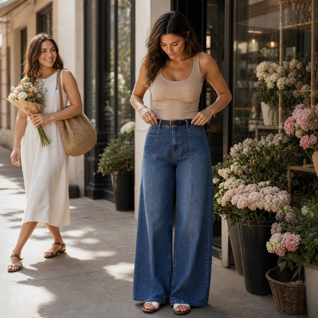 Wearbella Wide Leg Jeans - Button Fly Women's Jeans