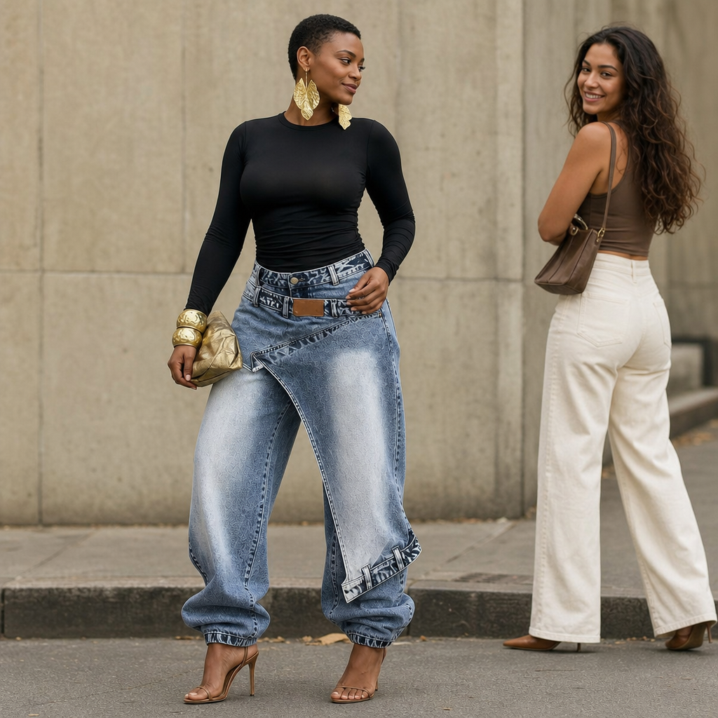 Wearlyn Wrap Waist Jeans - Women's Wide Leg Jeans