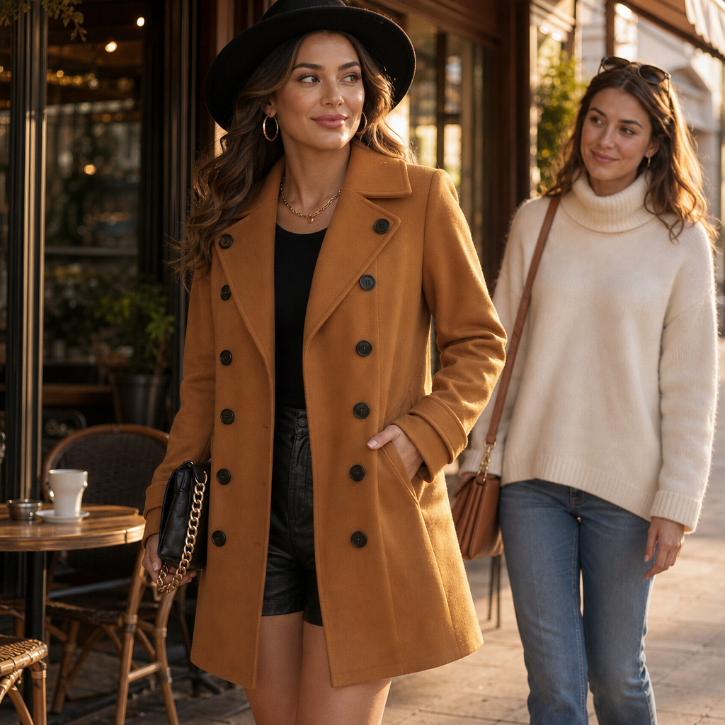 Overcoat & Co. Double-Breasted Coat - Women's Wool Blend