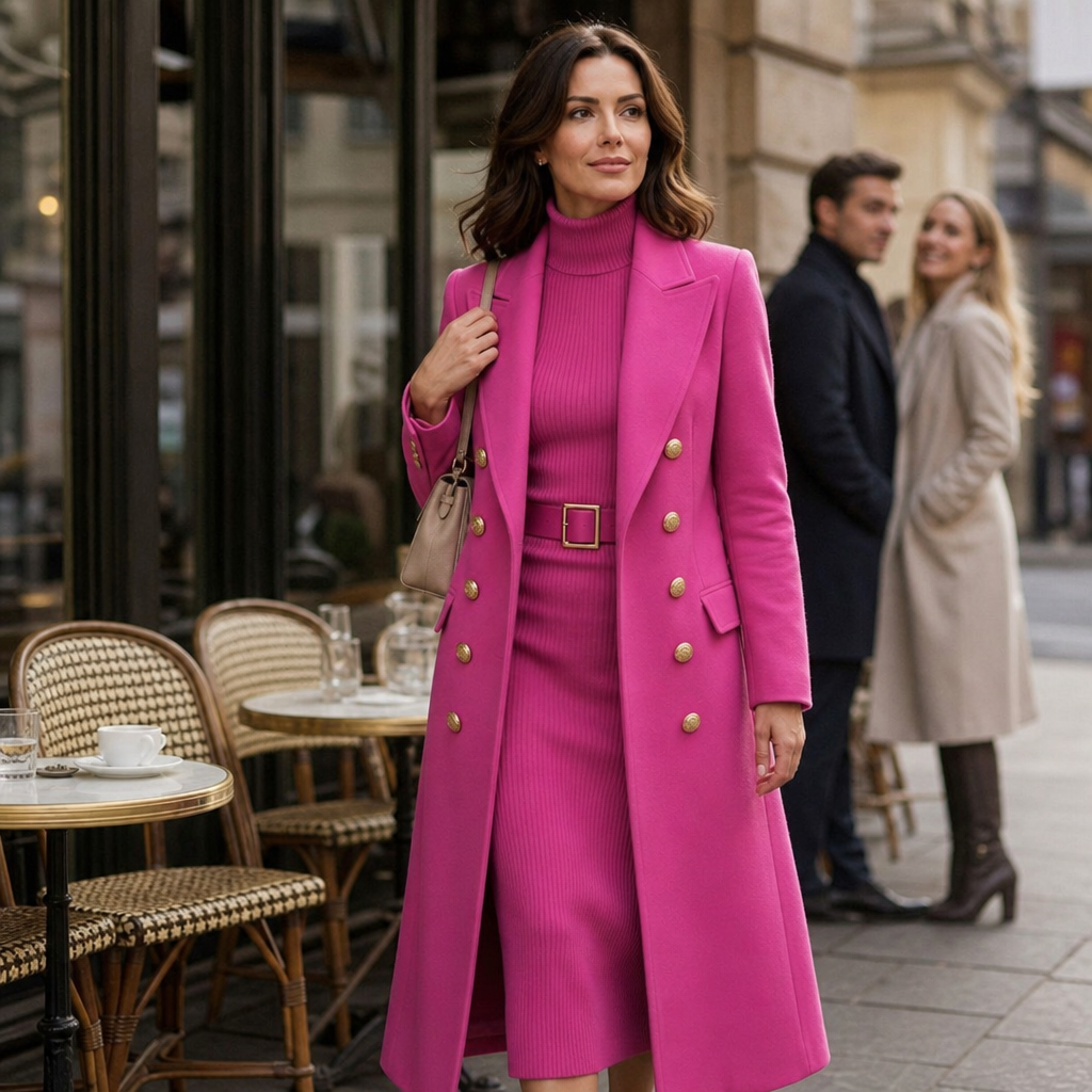 Wearbella Double-Breasted Coat - Wool-Look Women's Coat
