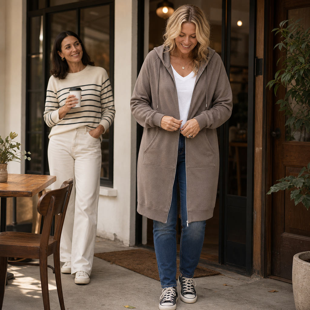 Coziluxe Hooded Cardigan - Women's Zip Front Long Knit