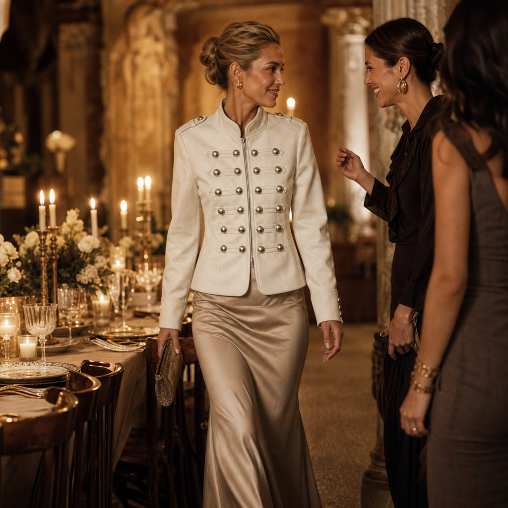 Mayfair Military Jacket - Stand Collar Women's Party Jacket