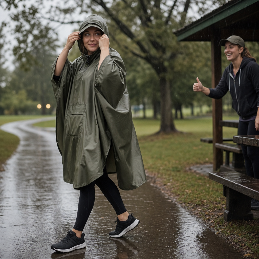 Zipdri Packable Rain Poncho - Women's Full-Zip Hooded