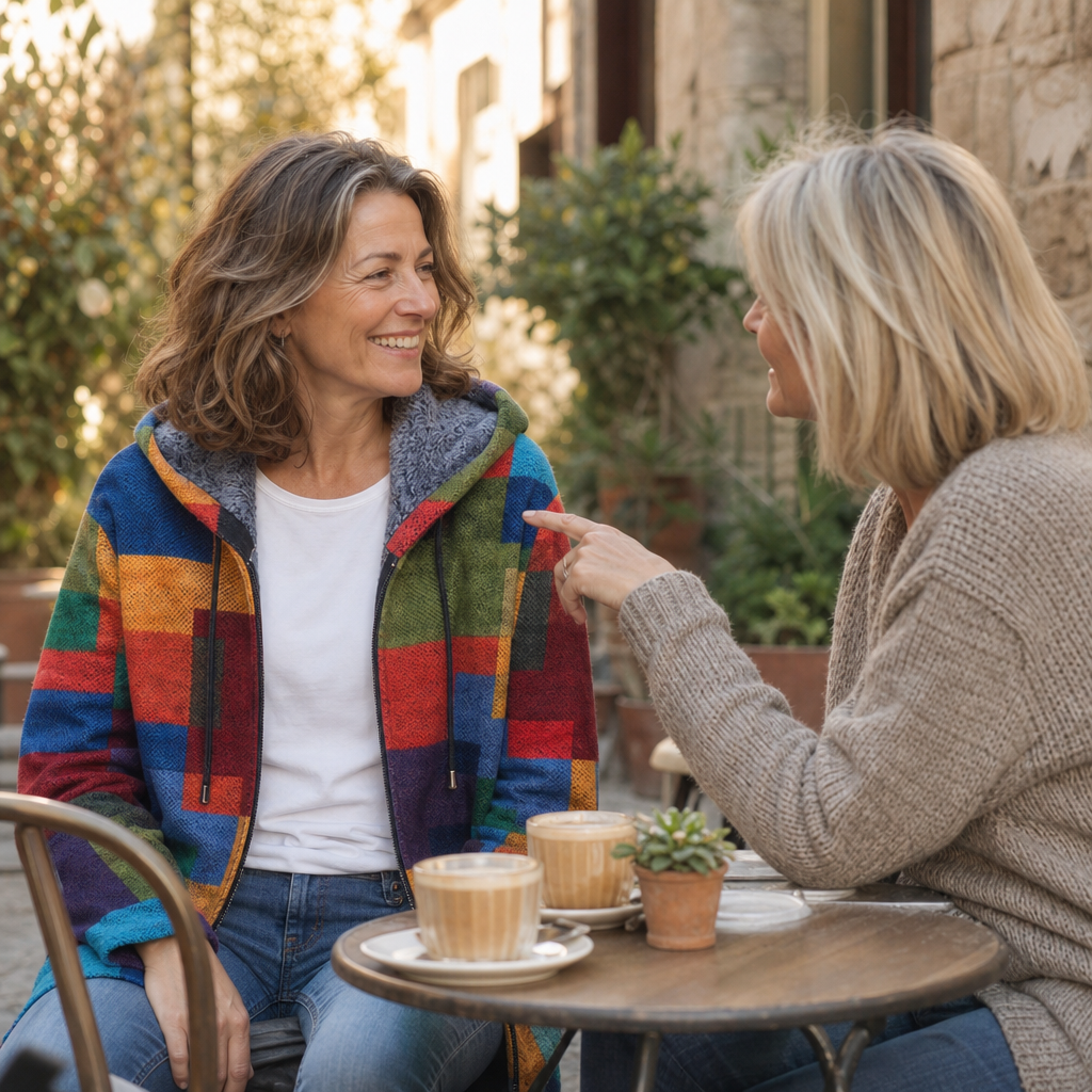 Patchwork Muse Hooded Cardigan - Colourful Women's Knit